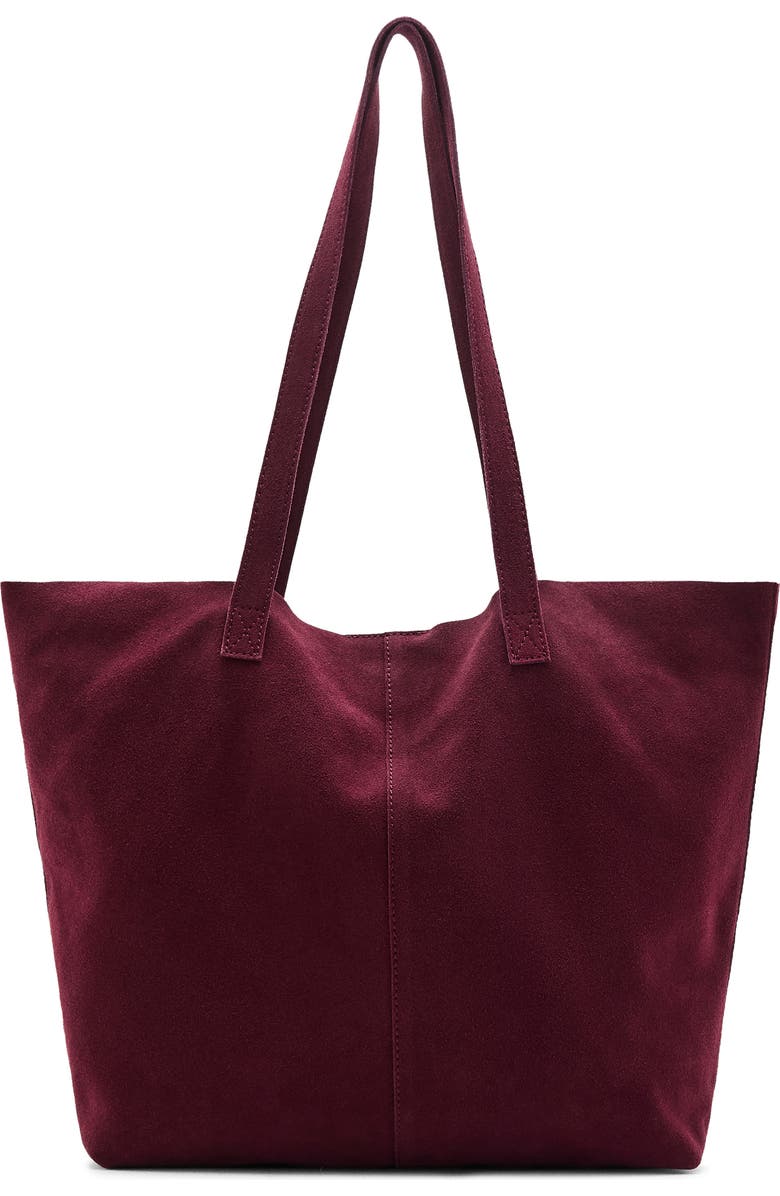 MANGO TEEN Suede Tote Bag, Main, color, Burgundy
