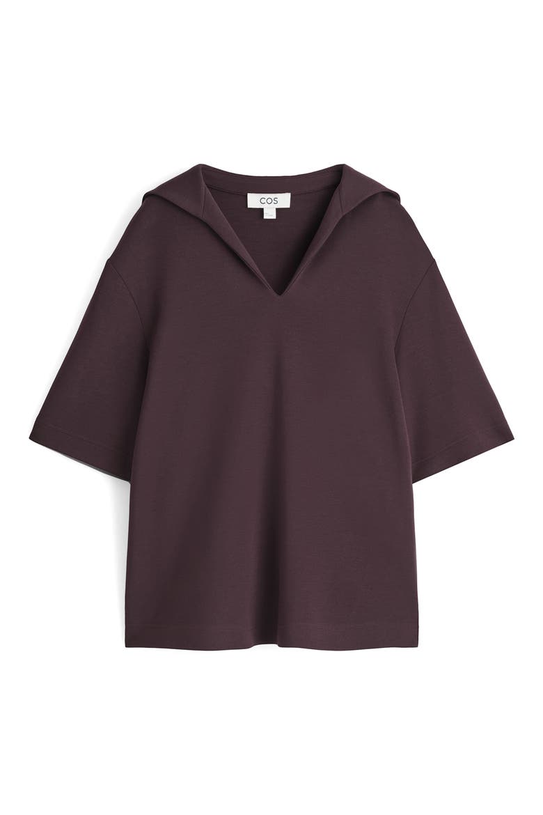 Marina Collar Top, Alternate, color, RED DARK