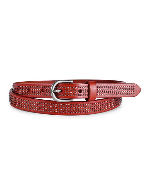 Stud Genuine Leather Slim Studded Everyday Belt