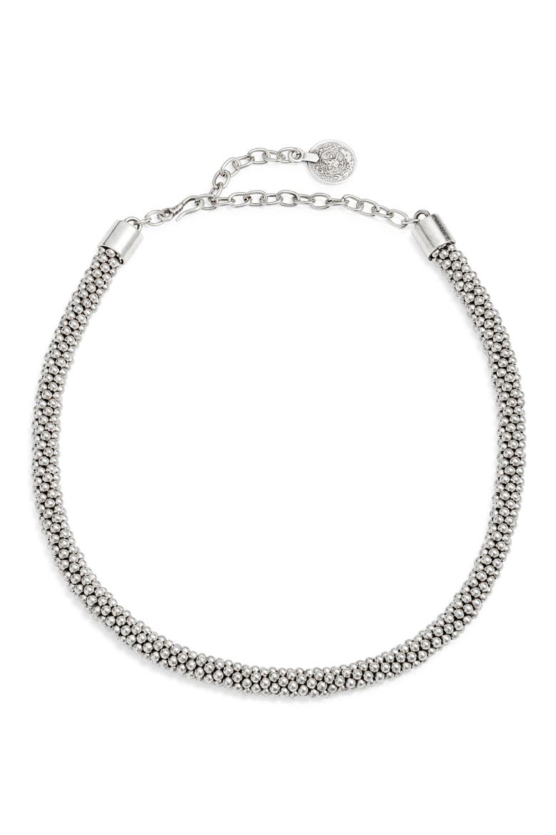 Yara Beaded Necklace, Main, color, SILVER
