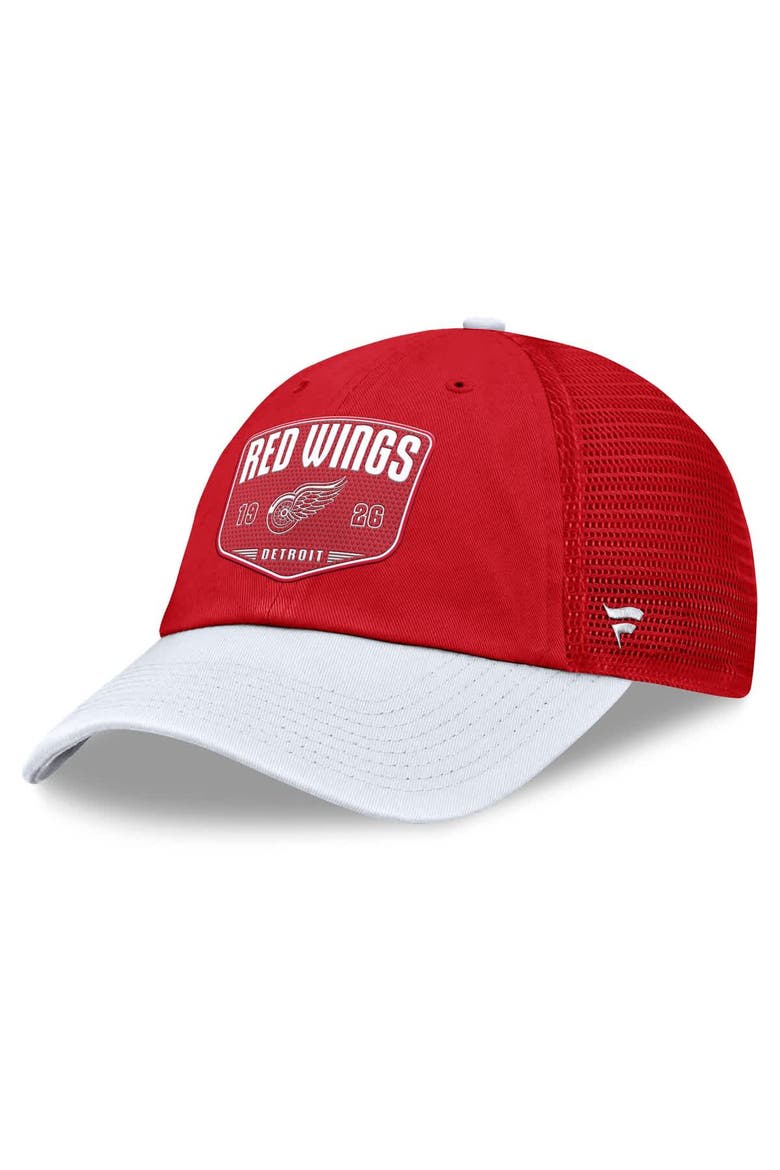 Men's Fanatics Red Detroit Red Wings Fundamental One-Time Trucker Adjustable Hat, Main, color, Red