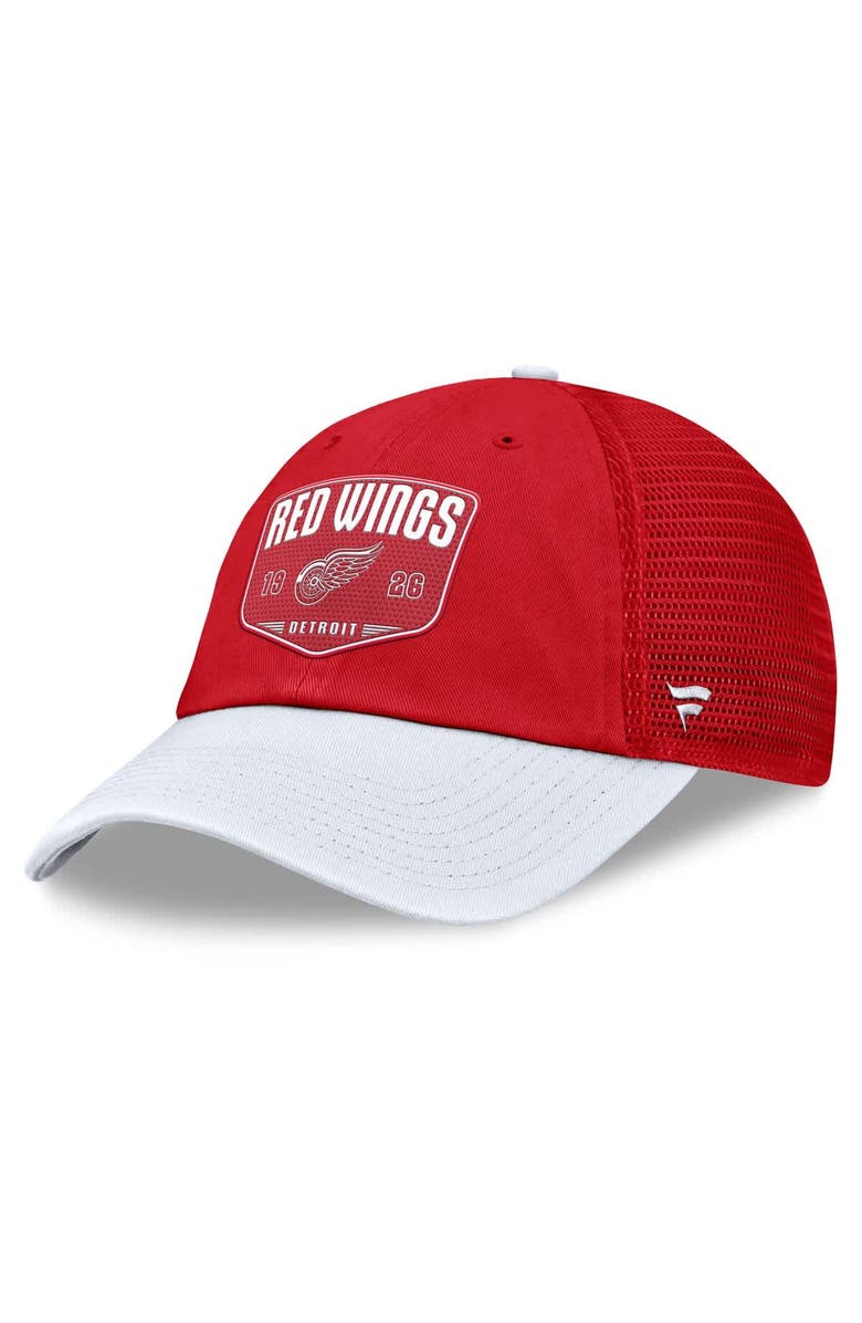 FANATICS Men's Fanatics Red Detroit Red Wings Fundamental One-Time Trucker Adjustable Hat, Main, color, Red