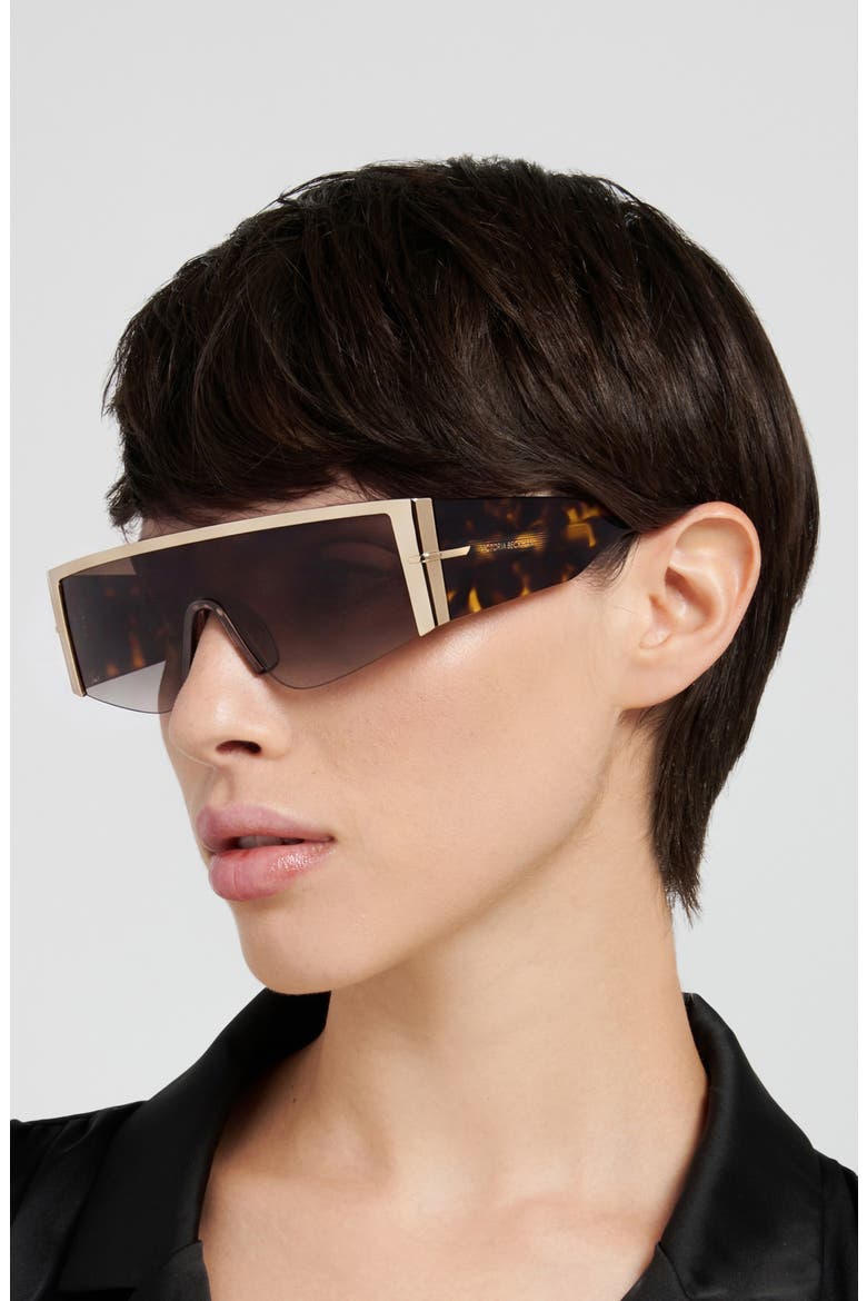 VB 7015/S 99mm Oversize Shield Sunglasses, Alternate, color, GOLD HAVANA/ BROWN SF