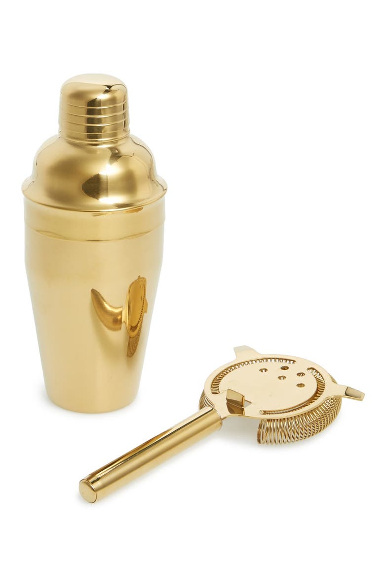 Cocktail Shaker Set, Main, color, GOLD