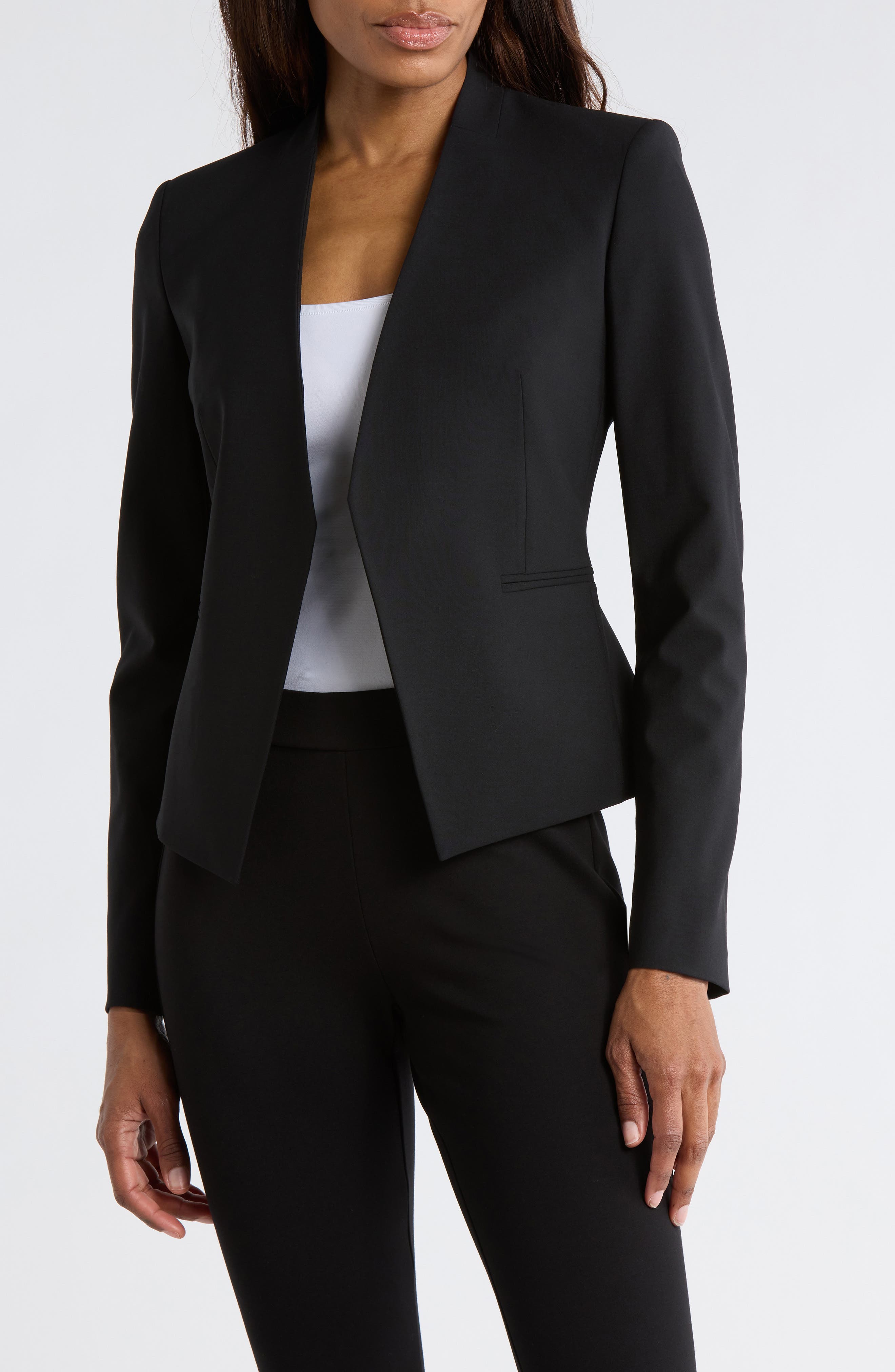 Theory Lanai Open Front Stretch Wool Blazer