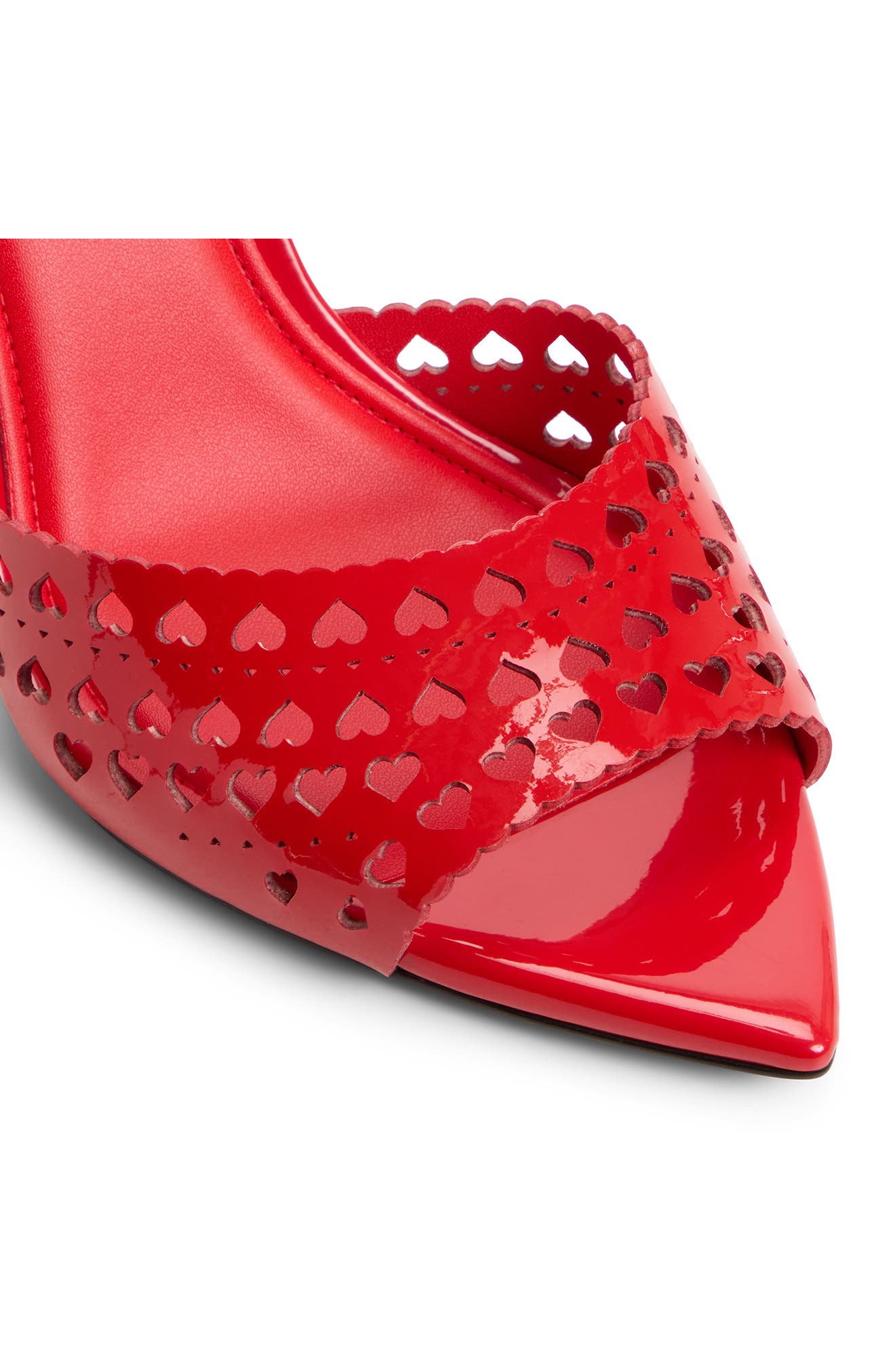 ALDO Love Pointed Toe Slide Sandal, Alternate, color, Medium Red