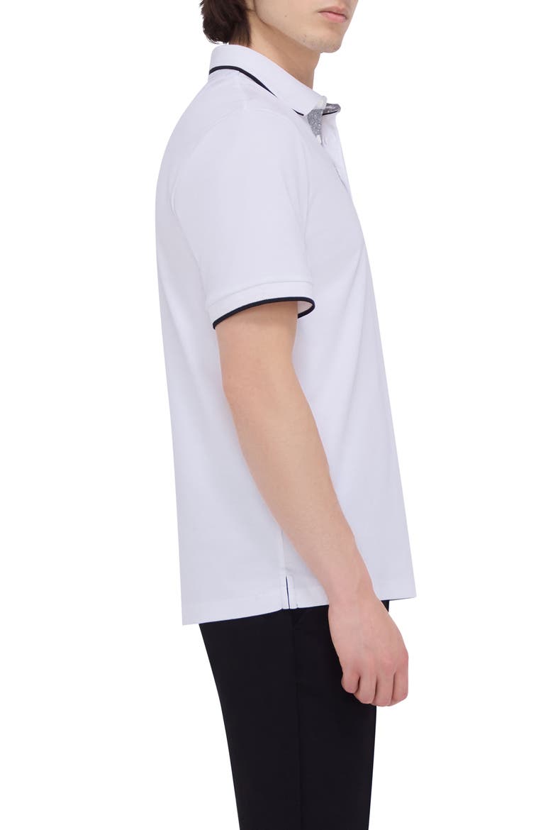 Tipped Contrast Collar Polo, Alternate, color, WHITE