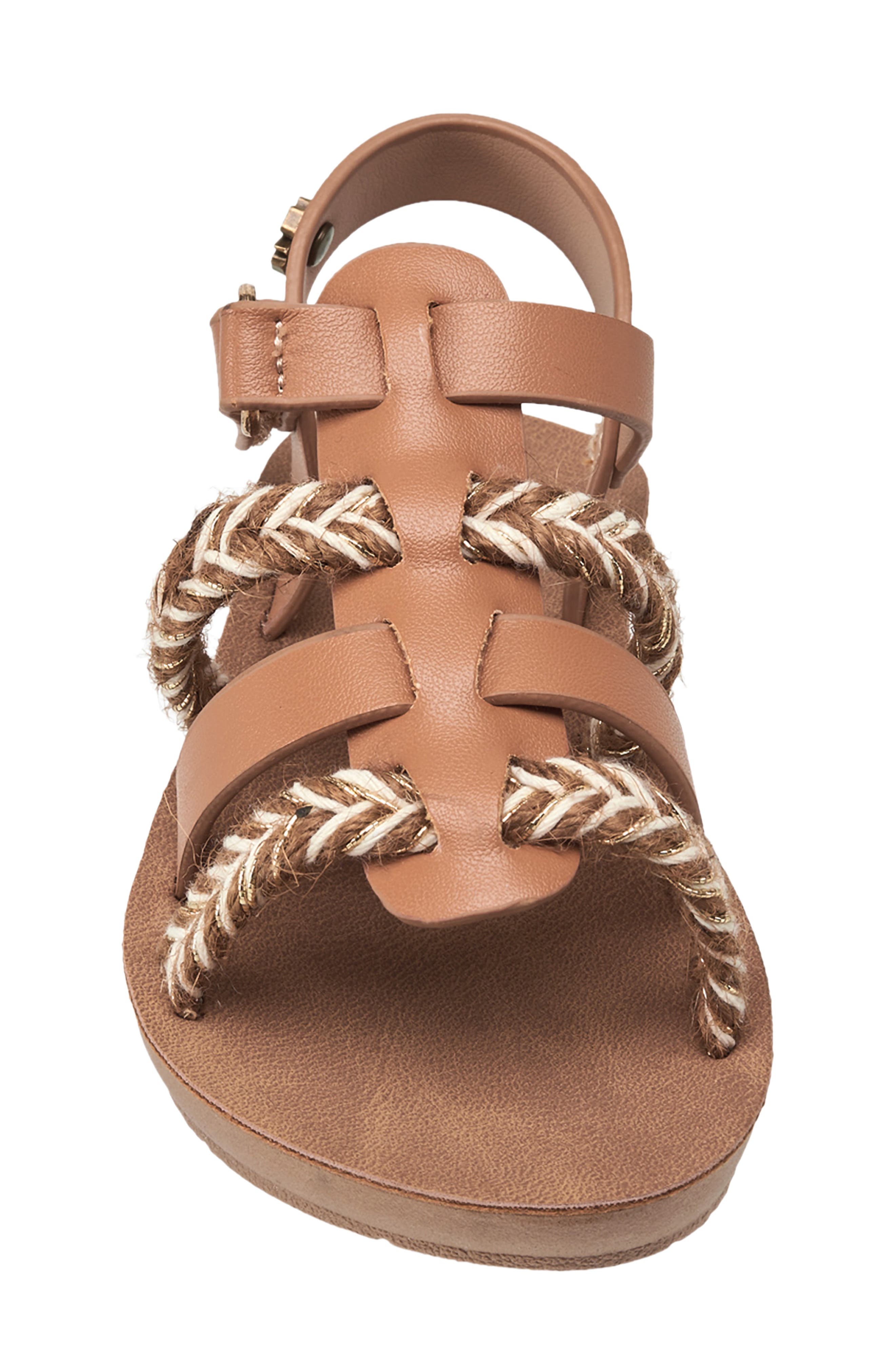 Lucky Brand Kids' Metallic Braided Sandal, Alternate, color, Cognac
