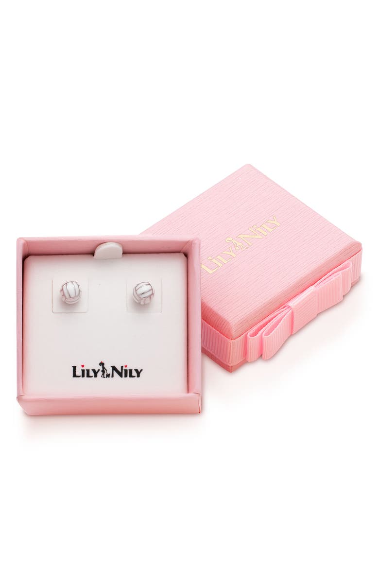 Lily Nily Kids' 3D Volleyball Stud Earrings, Alternate, color, Silver
