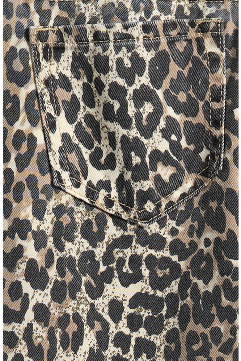 Kids' Leopard Print Wide Leg Jeans, Alternate, color, WASHED LEO