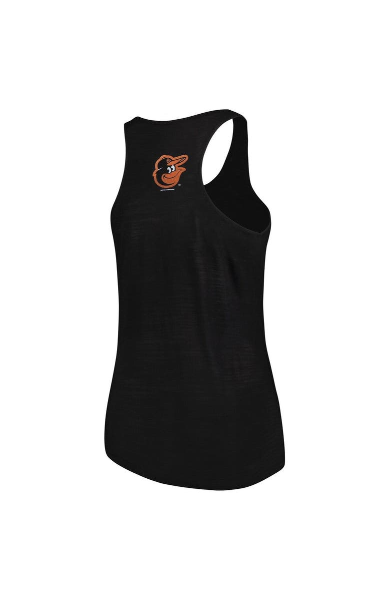 SOFT AS A GRAPE Women's Soft as a Grape Black Baltimore Orioles Plus Size Swing for the Fences Racerback Tank Top, Alternate, color, 