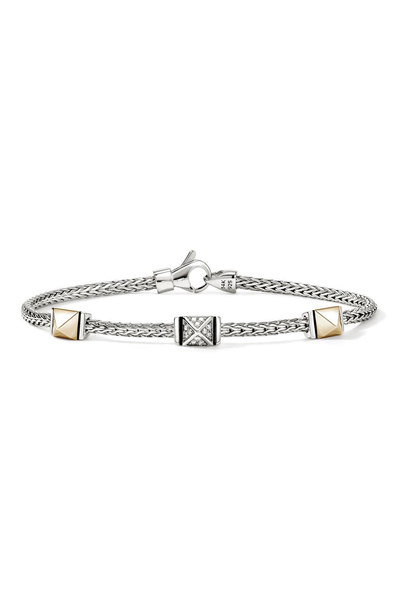 Icon Stud Bracelet, Main, color, SILVER AND GOLD