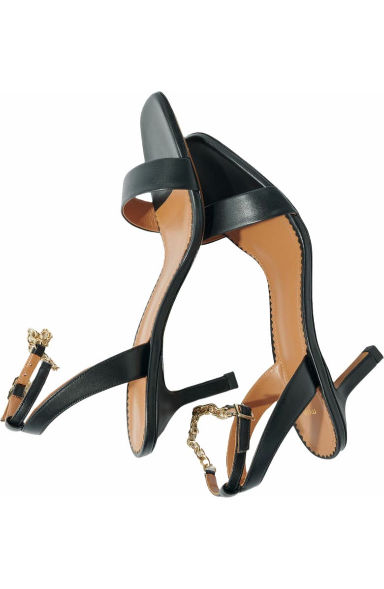 maje Leather sandals with heels, Alternate, color,