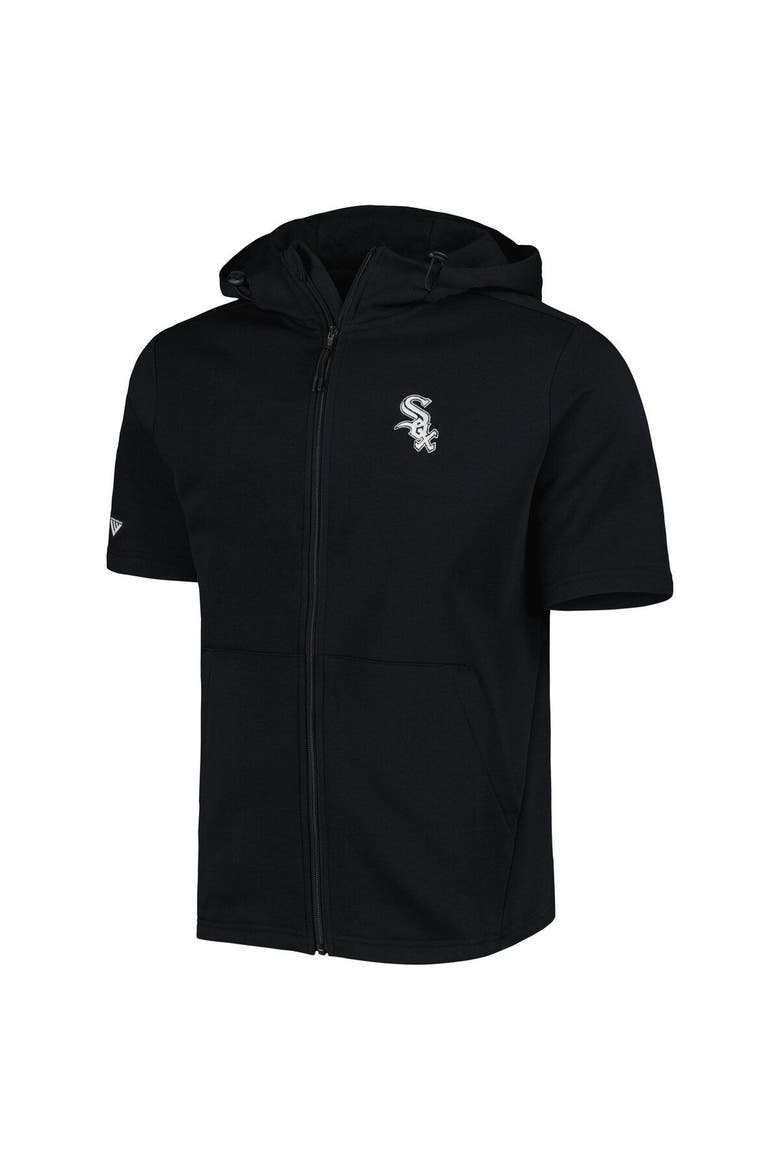 Men's Levelwear Black Chicago White Sox Recruit Full-Zip Short Sleeve Hoodie, Alternate, color, Black