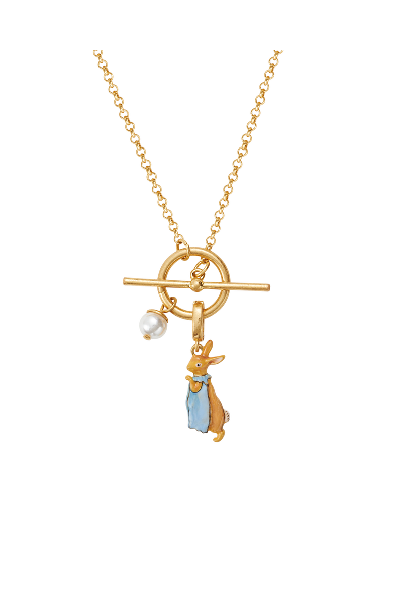 x Peter Rabbit Flopsy Necklace, Main, color, Gold