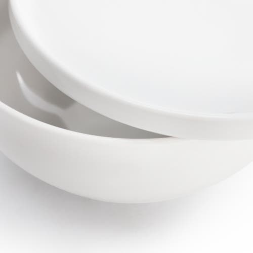 Gibson Home Great Essentials 2 Piece 7.8 Inch Ceramic Serving Bowl With Dual Purpose Lid In White
