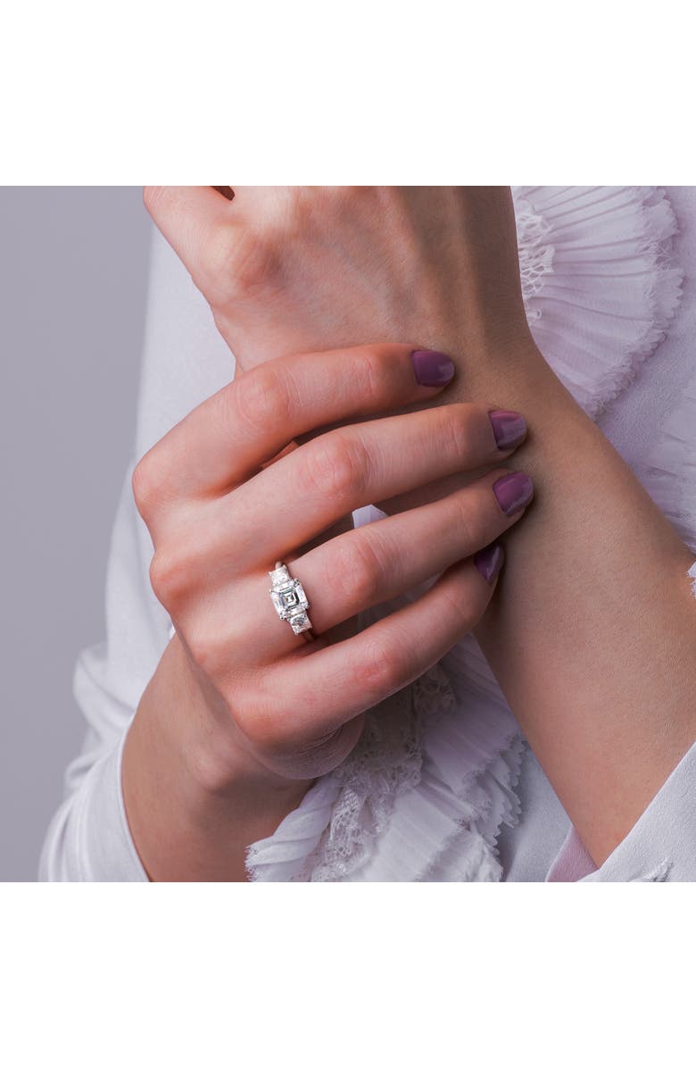 Julianna B. 2-3/4CT DEW Moissanite 3-Stone Ring, Alternate, color, Sterling Silver