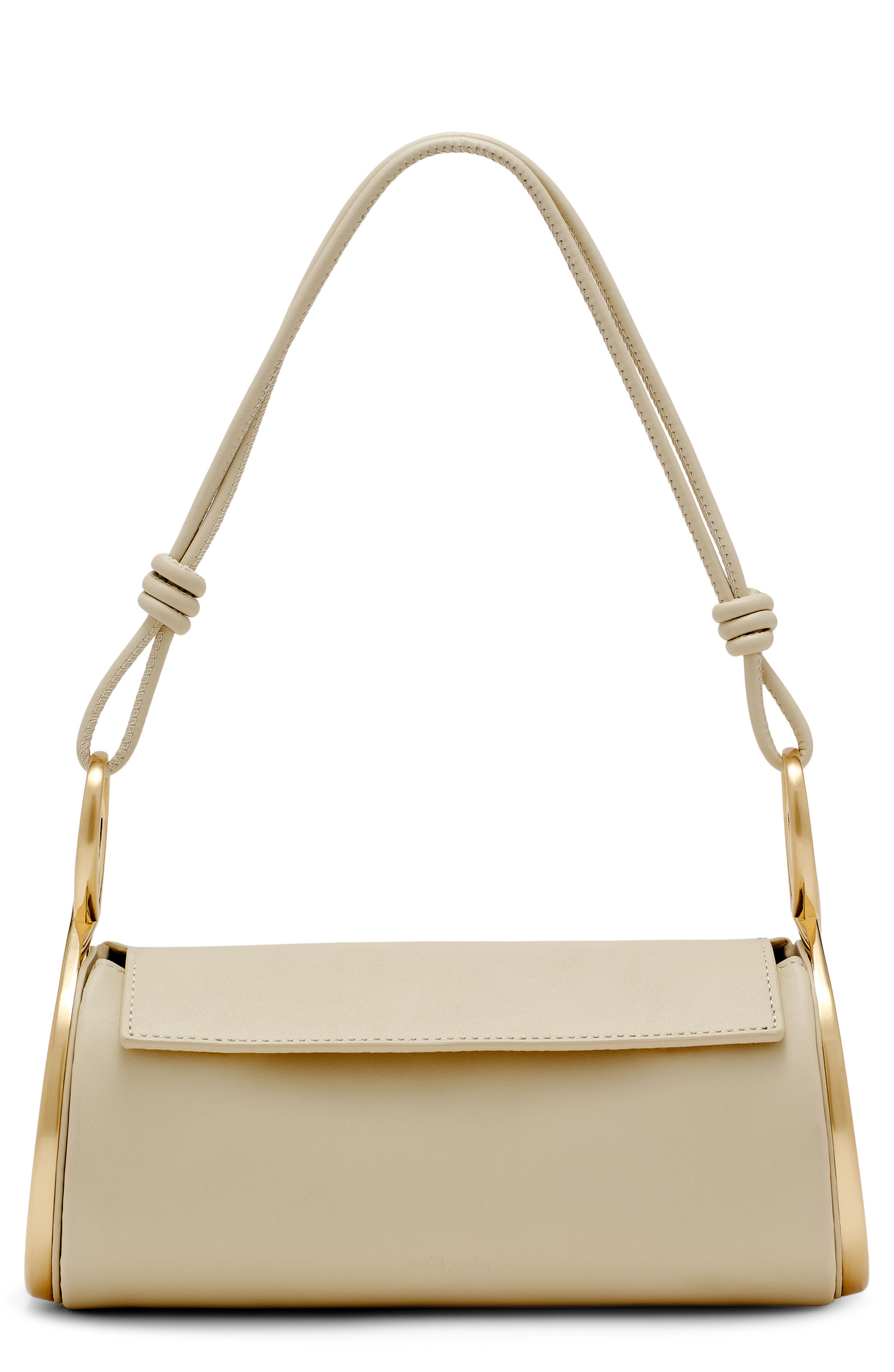 Cult Gaia Dahlia Leather Shoulder Bag, Main, color, Off White