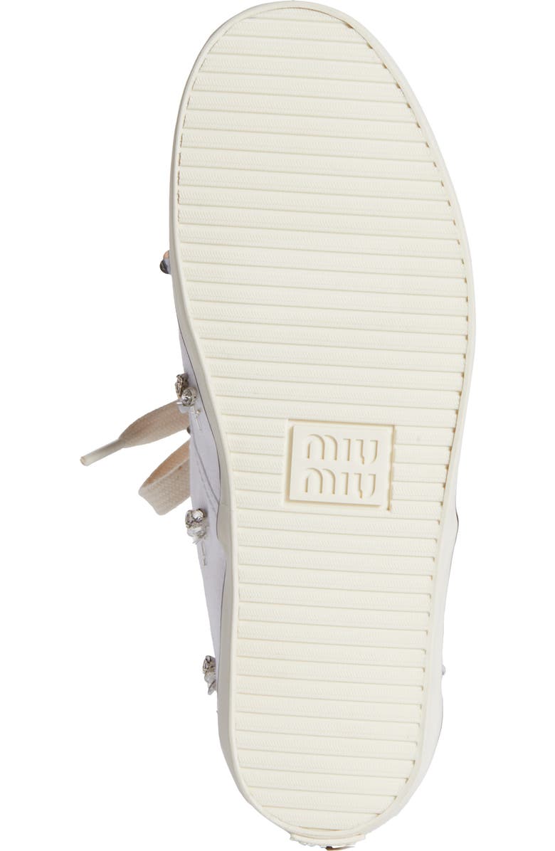 Miu Miu Crystal Embellished Low Top Canvas Sneaker, Alternate, color,