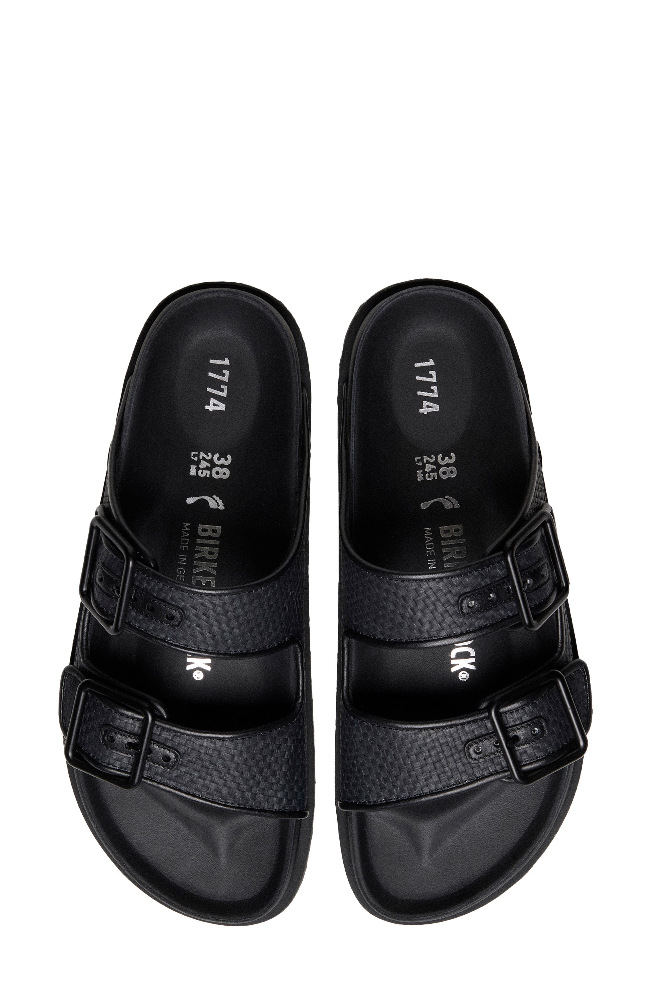 1774 BIRKENSTOCK Arizona Raffia Luxe Slide Sandal, Alternate, color, 