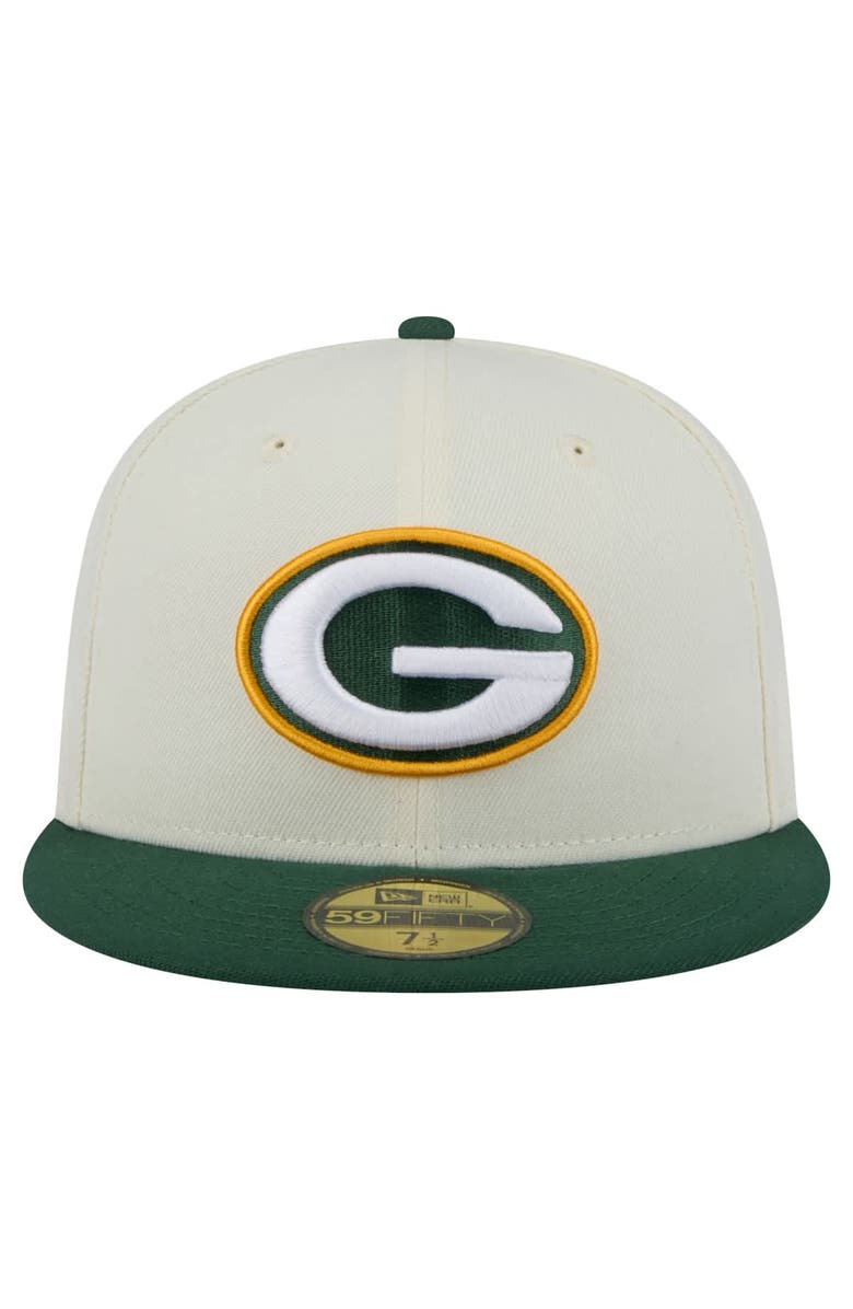 New Era Men's New Era  Cream/Green Green Bay Packers Main 59FIFTY Fitted Hat, Alternate, color, 
