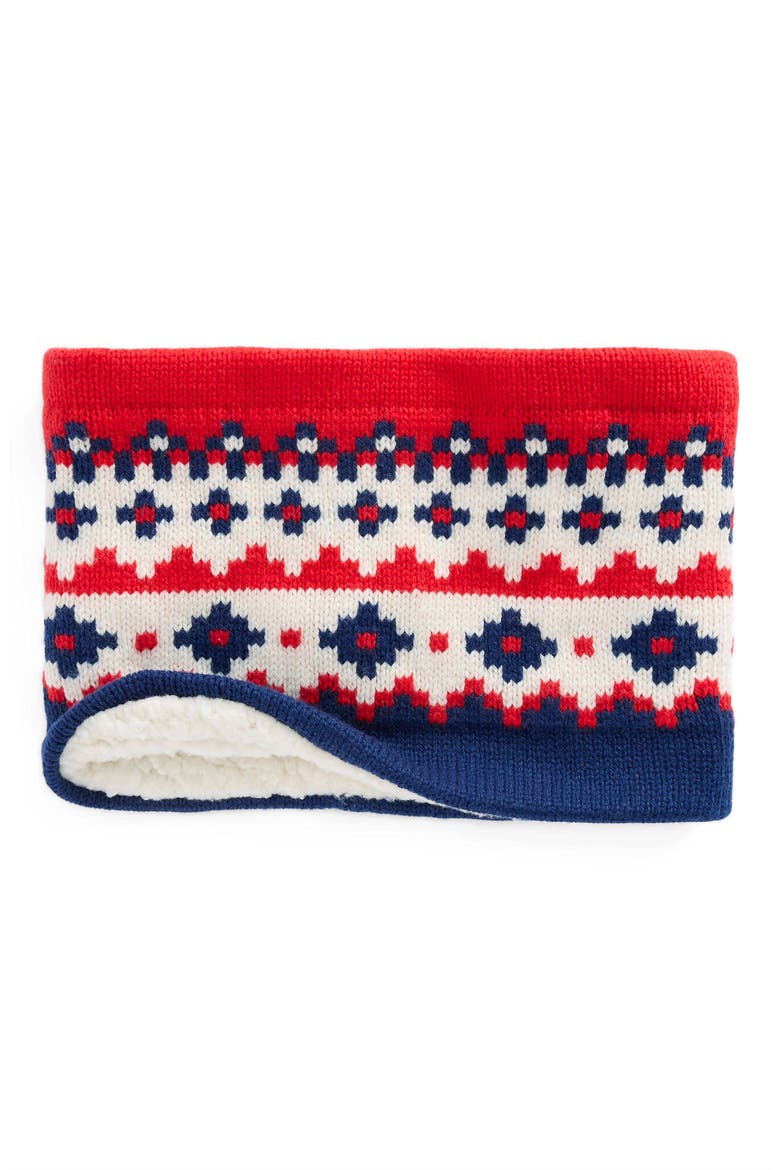 Kids' Fair Isle Snood, Alternate, color, COLLEGE NAVY FAIR ISLE