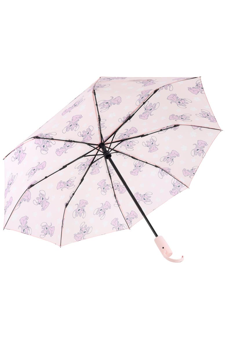 Angel All Over Print Auto Open and Close Umbrella, Alternate, color, Pink