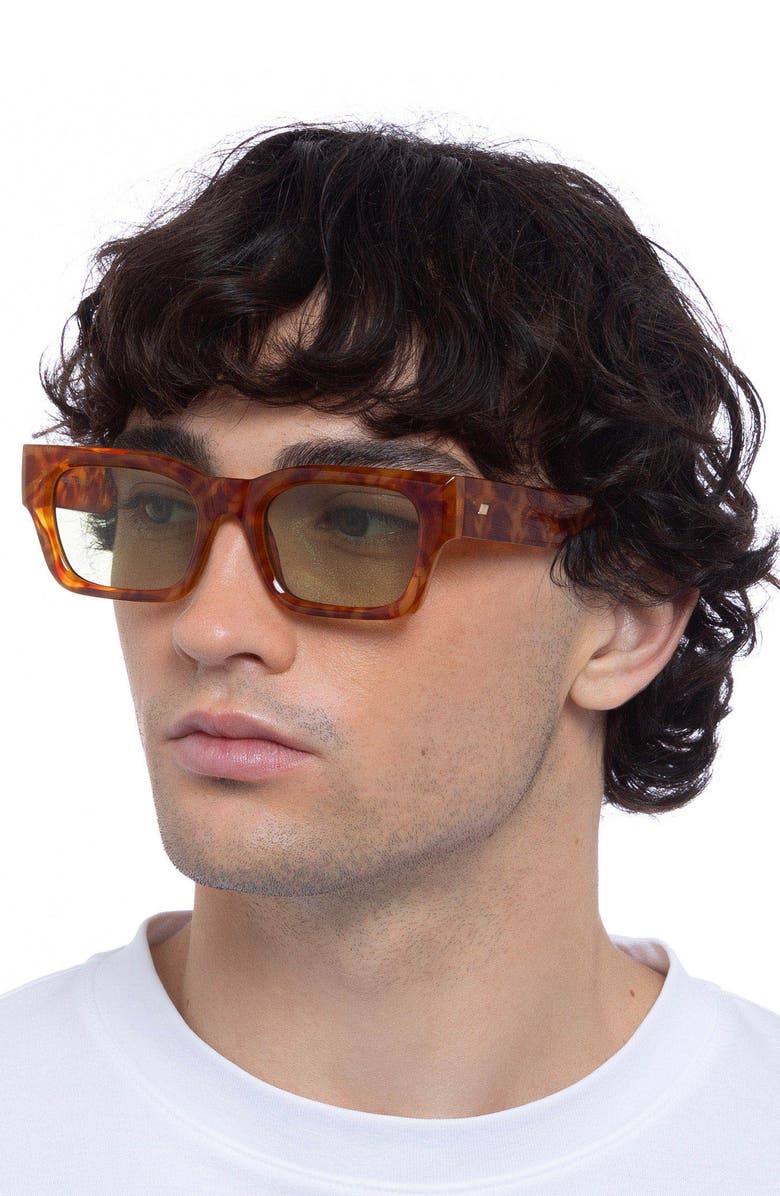 Le Specs Shmood 52mm Rectangular Sunglasses, Alternate, color, Amber Haze