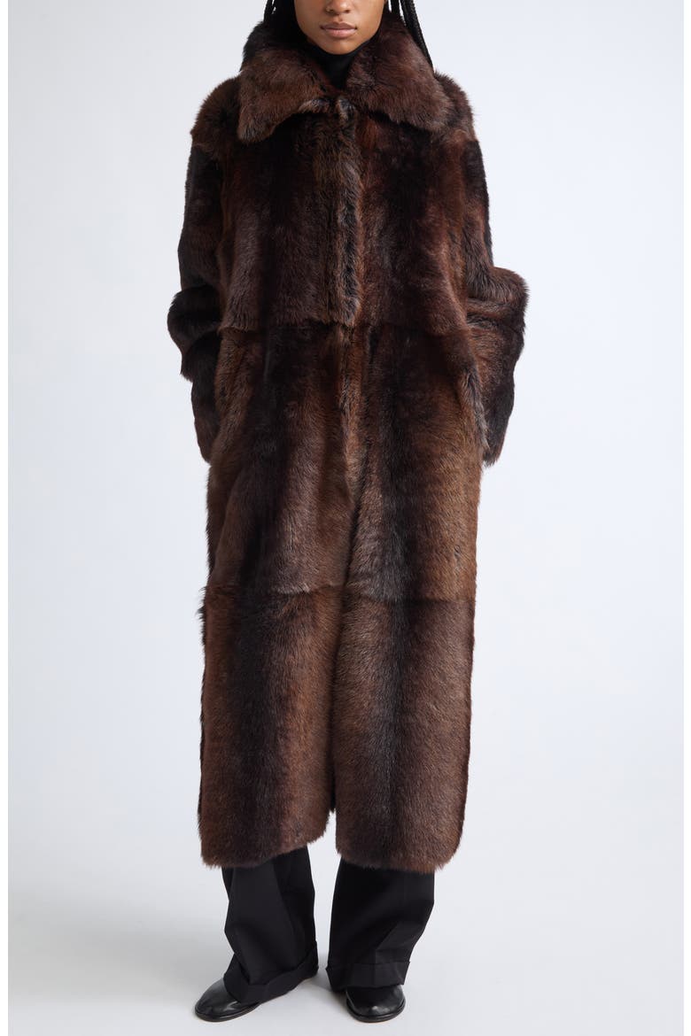 Verena Genuine Shearling Coat, Main, color, NIGHT