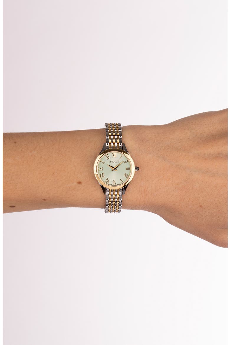 de Balmain Bracelet Watch, 25mm, Alternate, color, GREEN/ STAINLESS STEEL