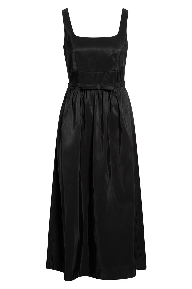 Alani Clio Pleat Midi Dress, Alternate, color, BLACK