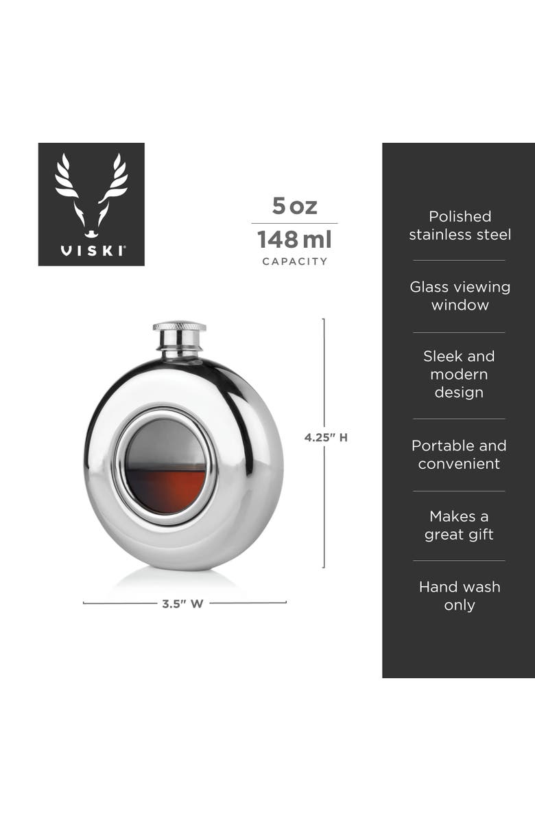 Viski Irving 5 oz Scope Flask in Stainless Steel, Alternate, color, Silver