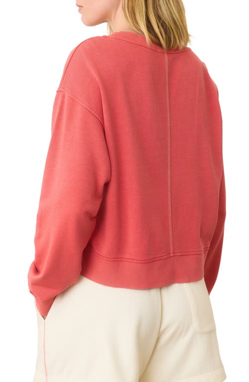 Marine Layer Lightweight Terry V Neck Sweatshirt In Coral