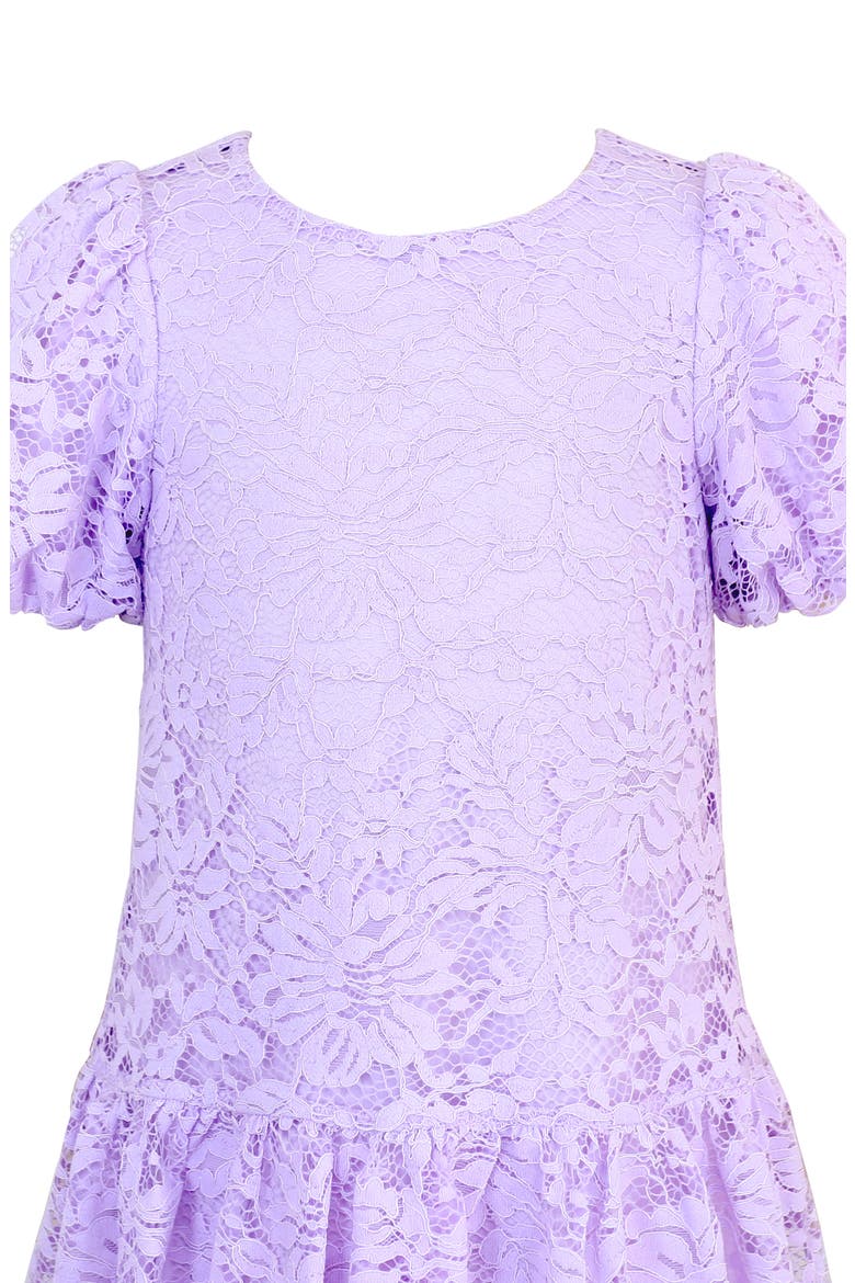 Kids' Scallop Hem Lace Dress, Alternate, color, LILAC