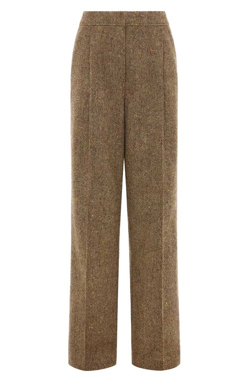 Aligne Lena Wool Blend Straight Leg Pants In Brown