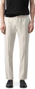 MANGO Slim Fit Drawstring Linen Blend Pants