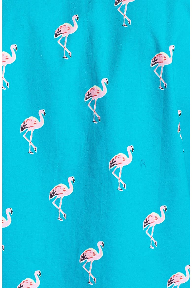 'Flamingo Stand' Slim Fit Short Sleeve Sport Shirt, Alternate, color, LANAI TURQ