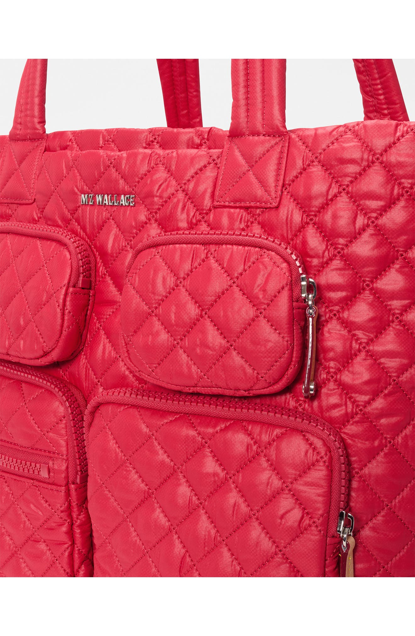 MZ Wallace Large Metro Quilted Nylon Tote, Alternate, color, Apple