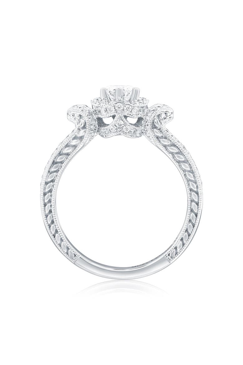 18K White Gold 0.35ct GIA-Certified Diamond & 0.44cttw Diamond Ring, Alternate, color, White Gold