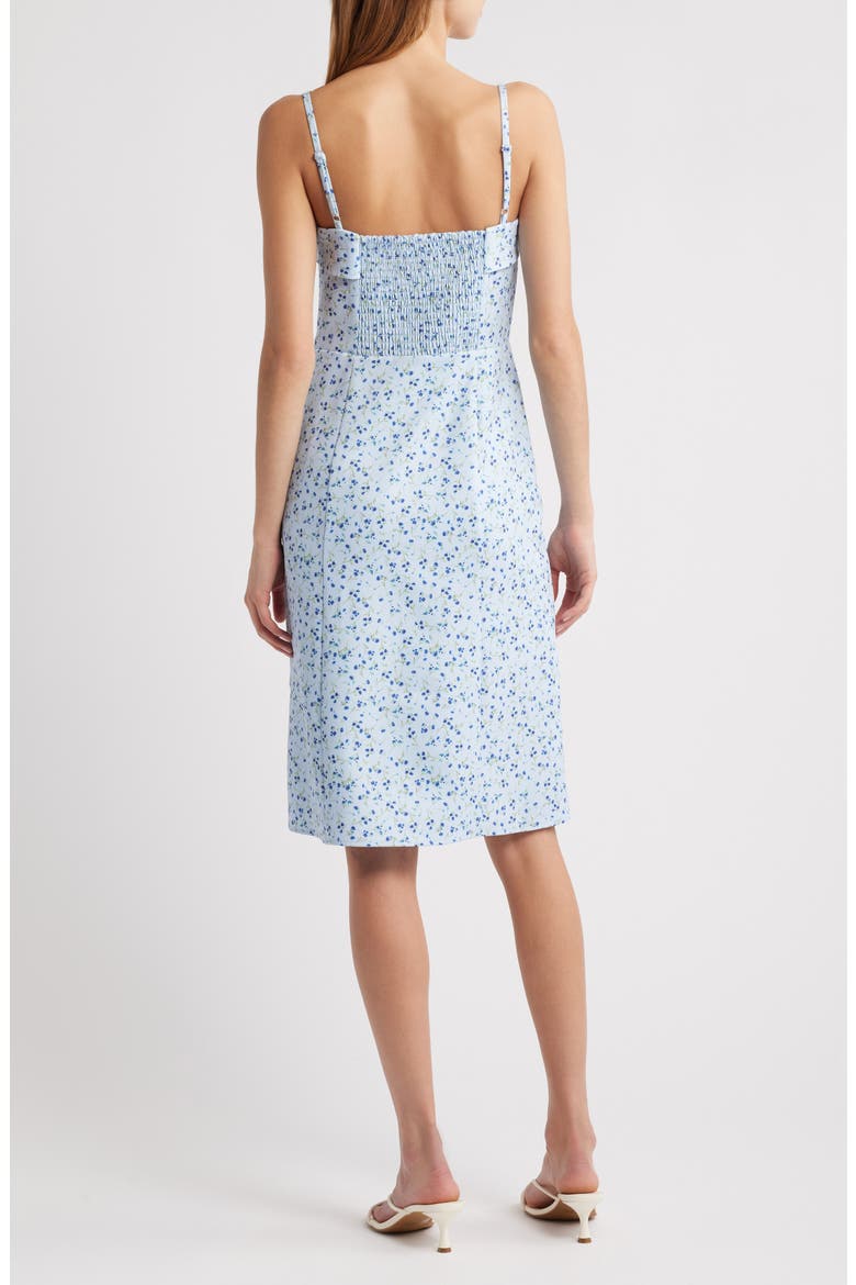 Echo Floral Crepe Dress, Alternate, color, ICY BLUE MULTI