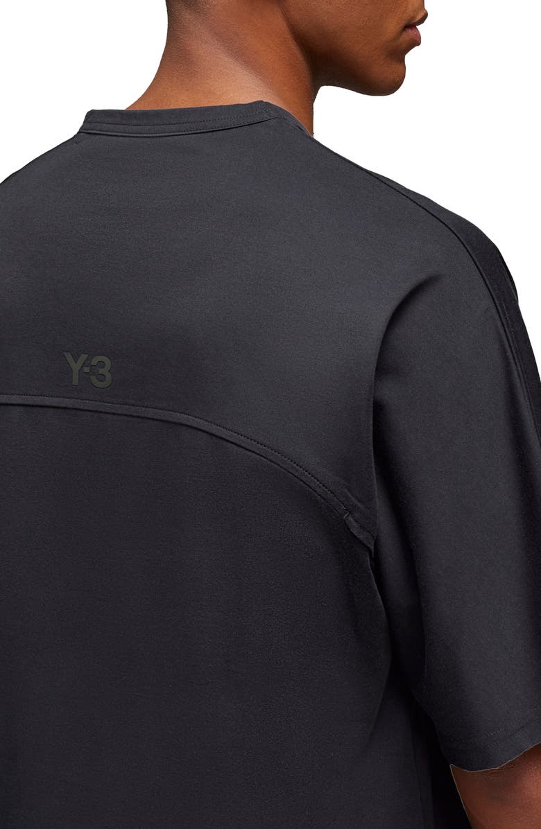 Y-3 Mesh Panel Cotton Blend T-Shirt, Alternate, color, 
