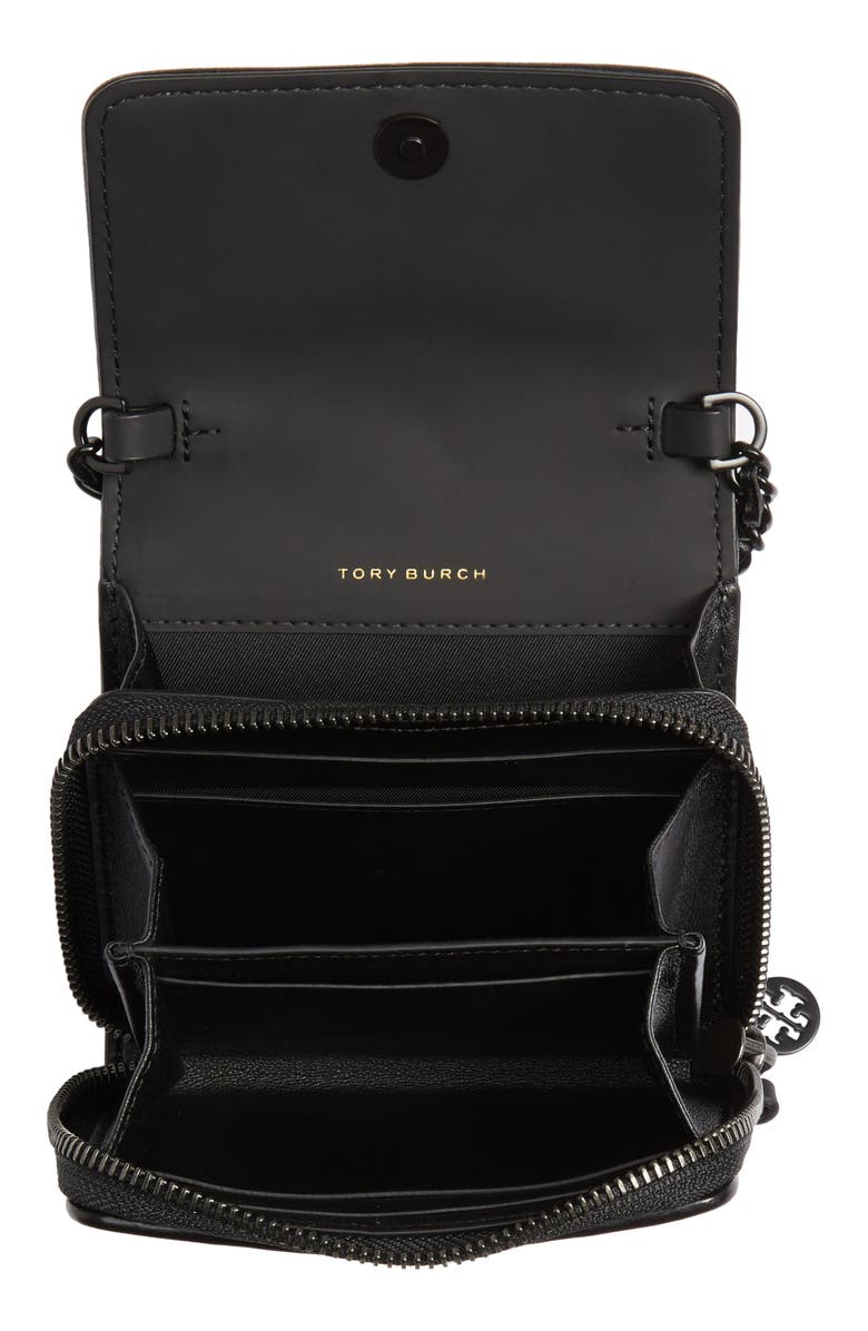 Tory Burch Mini Fleming Matte Wallet on a Chain, Alternate, color, 