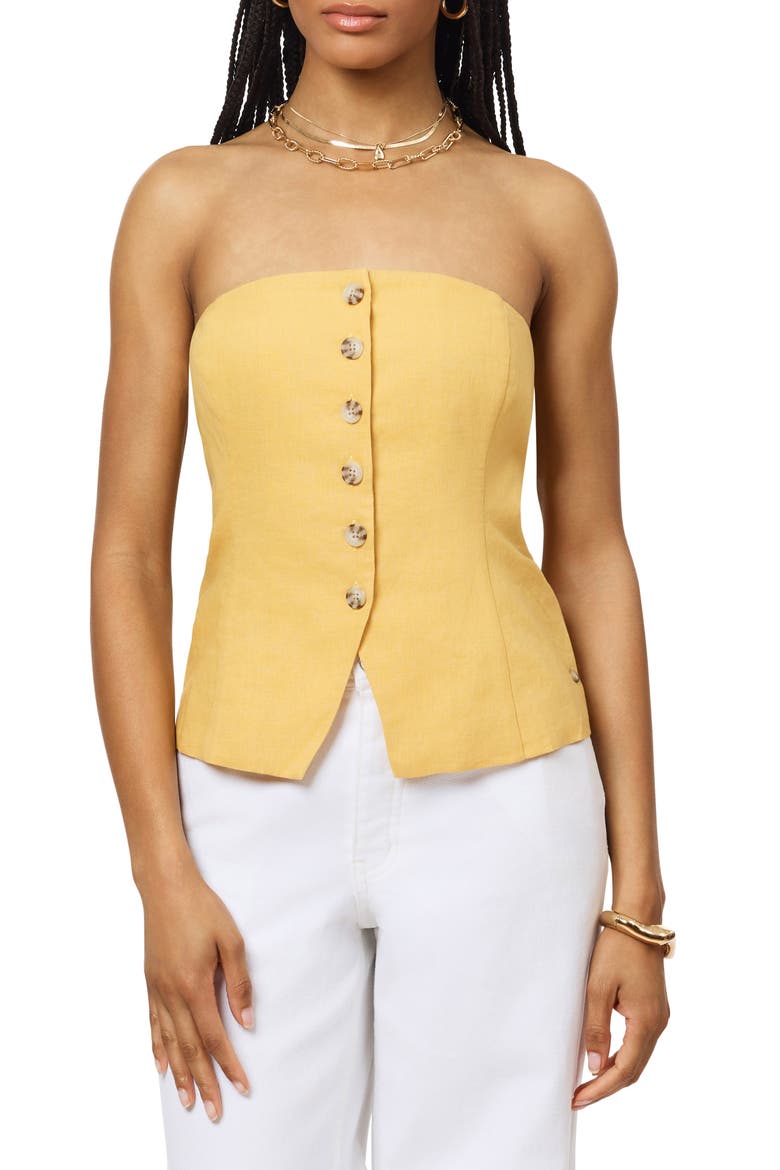 Strapless Button Vest, Main, color, OCHRE