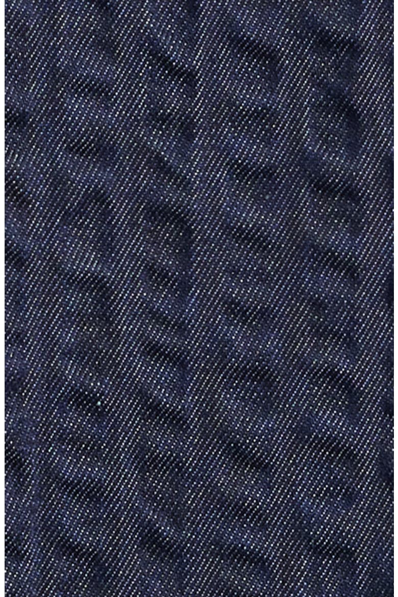 Crinkle Stripe Cotton Denim Button-Up Shirt, Alternate, color, NAVY
