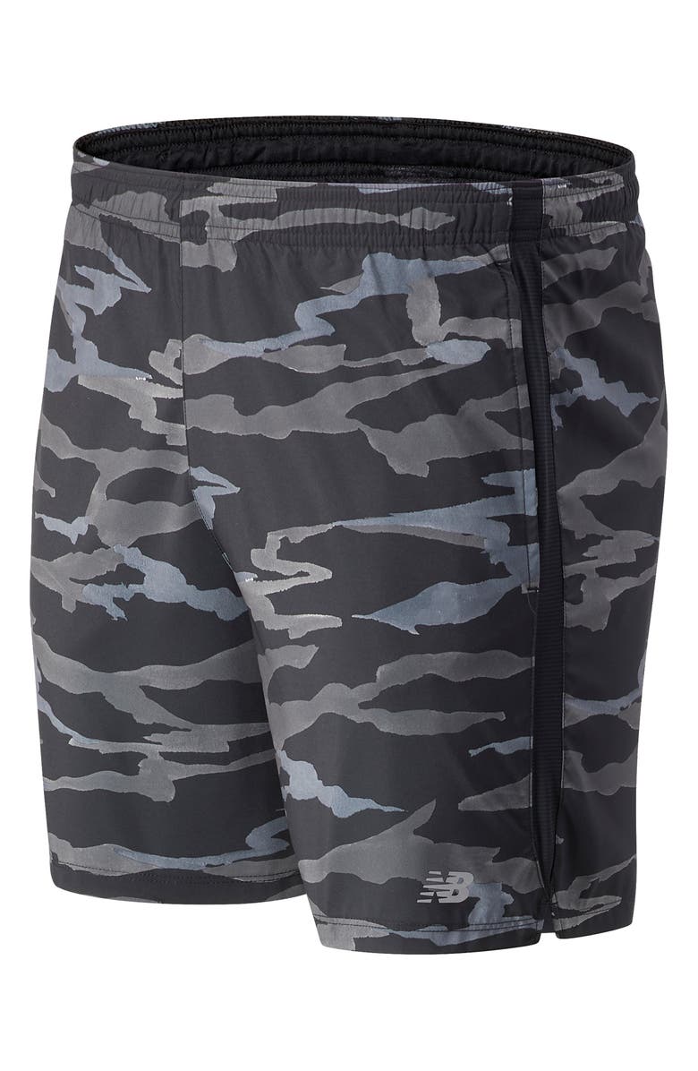 New Balance Accelerate 7 Performance Running Shorts, Main, color, Black/ Grey