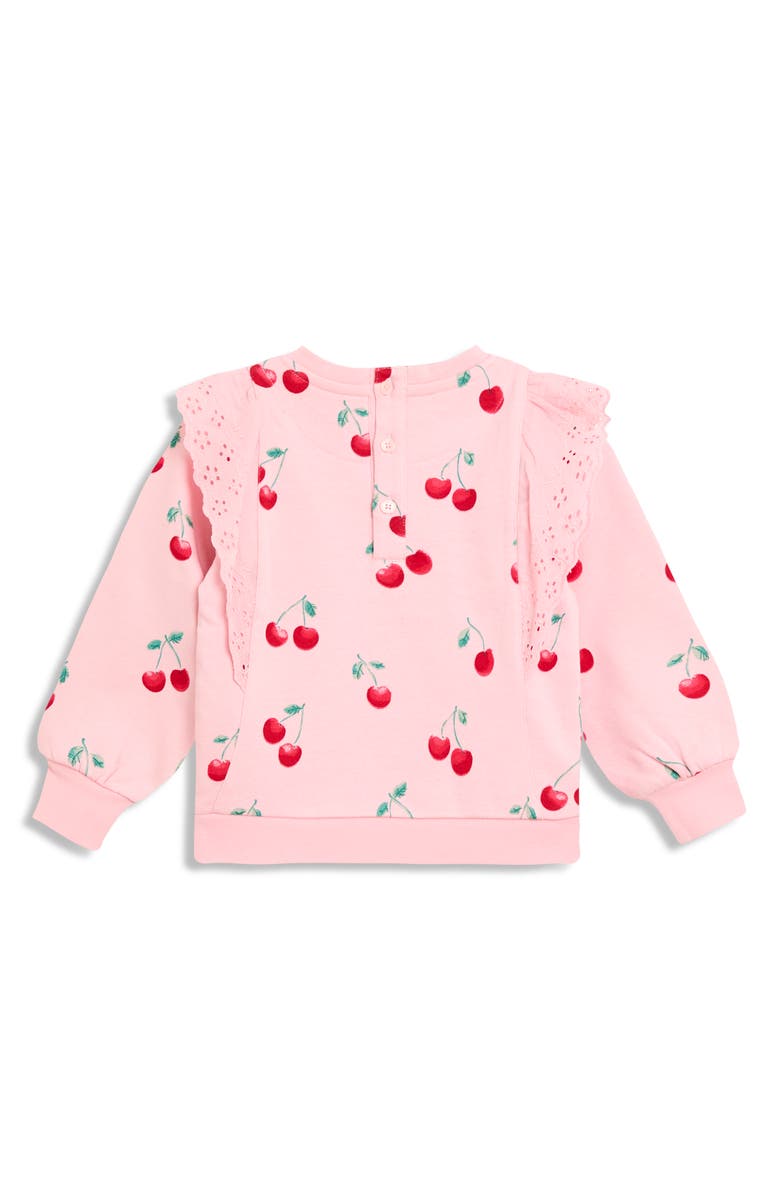 JOJO MAMAN BEBE Cherry Print Cotton Sweatshirt & Leggings Set, Alternate, color, Pink