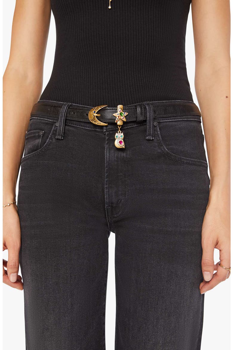 The Charm School Leather Belt, Alternate, color, BLACK