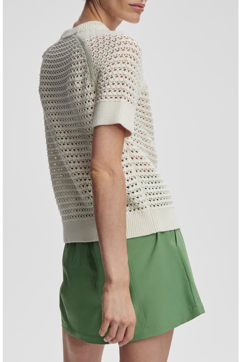 Alva Crochet Knit Top, Alternate, color, EGRET
