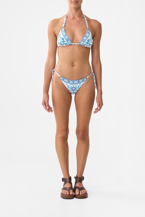 Tri Bikini Set With Tie Sides And Ring Trims Isnik Lullaby