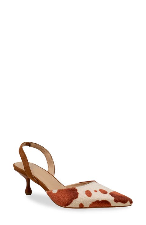 Arima Faux Fur Slingback Pump (Women)